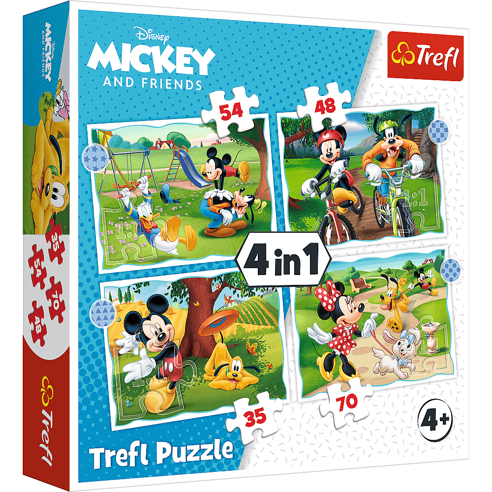 PUZZLE 4w1 Fajny dzień Mickiego  34604