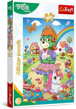 Puzzle 100 Glitter Brokatowe Trefliki 14833