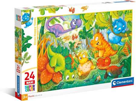 Puzzle 24 maxi Super Kolor Dinos Happy Oasis