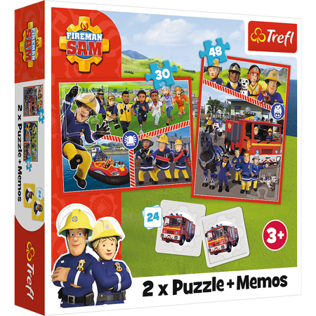 Puzzle 2w1 + memos Drużyna Strażaka Sama 93334