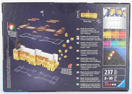 Puzzle 3D 237 elementów Budynki nocą: Pałac Buckingham 12529