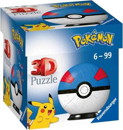 Puzzle 3D Kula 54 elementów Pokemon niebieska 11265