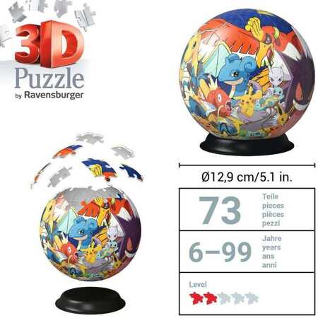 Puzzle 3D Kula 72 elementów Pokemon 11785