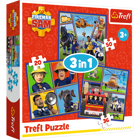 Puzzle 3w1 Dzień Strażaka Sama  34868