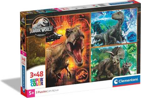 Puzzle 3x48 Super Kolor Jurassic World