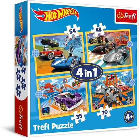 Puzzle 4w1 Pojazdy Hot Wheels  34627