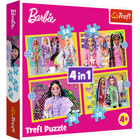 Puzzle 4w1 Wesoły świat Barbie 34626