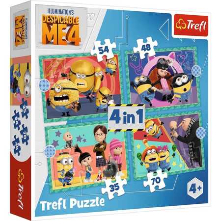 Puzzle 4w1 Zwariowane Minionki  34648