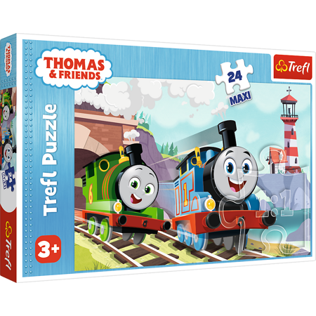 Puzzle Maxi 24 elementy Tomek i Percy na torach 14354