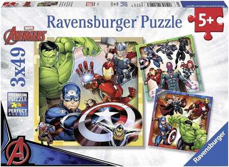 Puzzle Ravensburger 3x49 Marvel Avengers 08040