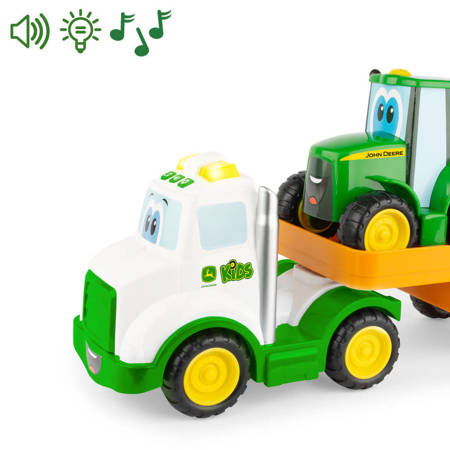 TOMY John Deere Laweta z Johnym z dźwiękiem 47207