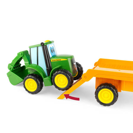 TOMY John Deere Laweta z Johnym z dźwiękiem 47207