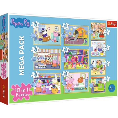 Trefl Puzzle 10w1 Świnka Peppa Poznaj 90383