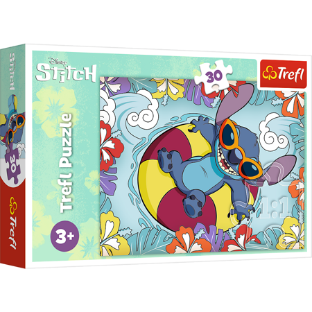 Trefl Puzzle 30 Elementów Lilo & Stitch na Wakacjach 18305