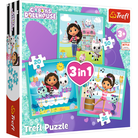 Trefl Puzzle 3w1 Aktywności Gabi 34871 - Zestaw Edukacyjny dla Dzieci