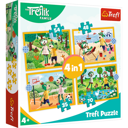 Trefl Puzzle 4w1 Trefliki na Wakacjach 34623 - Układanki dla Dzieci